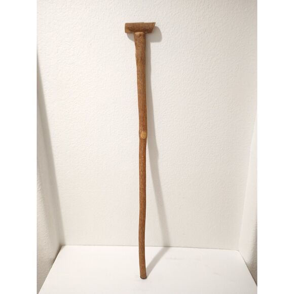 Antique Natural Hardwood Crosshead 34" Handmade Primitive Walking Stick Cane - Picture 7 of 11